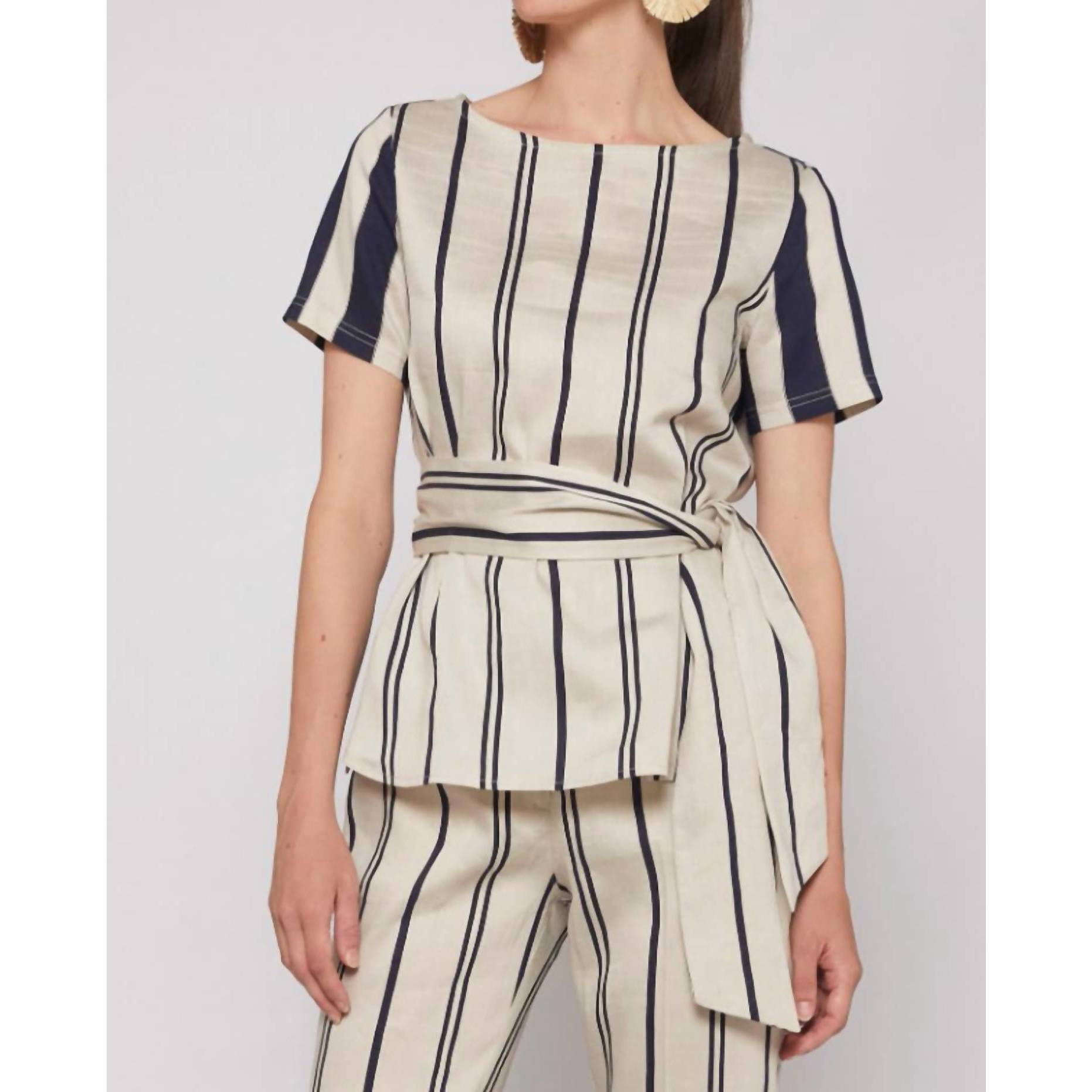 New Vilagallo Sandra Elba Stripe Shirt In Elba Stripes
